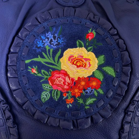 Fiore by Isabella Fiore Blue Floral Hobo - Picture 5 of 10